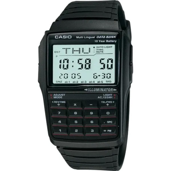 Мужские наручные электронные часы с черным браслетом Casio DBC-32-1AES