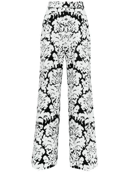 Alexander McQueen широкие брюки Damask со складками, черный