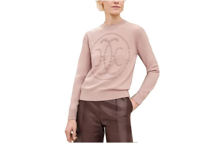 Свитер женский перламутровый розовый Hermes