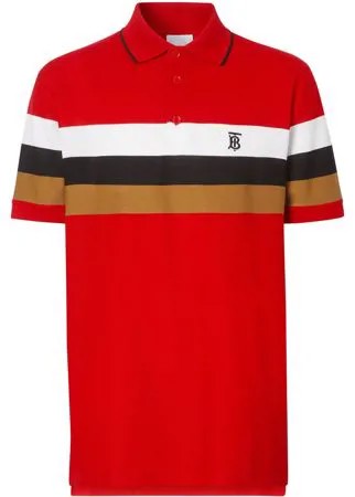 Burberry рубашка-поло с полосками и монограммой TB