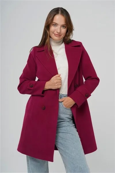 Двубортное мужское пальто с воротником Фуксия Olcay, розовый