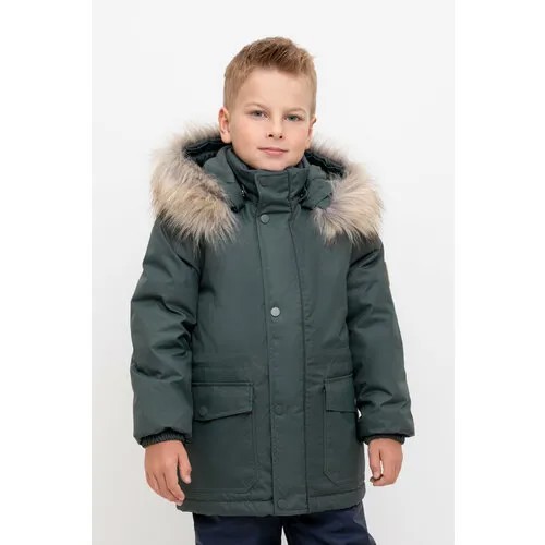 Пальто crockid, размер 146-152/80/69, зеленый
