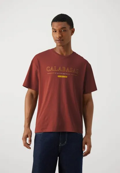 Футболка с принтом JORCALABAS TEE UNISEX Jack & Jones, Бордо