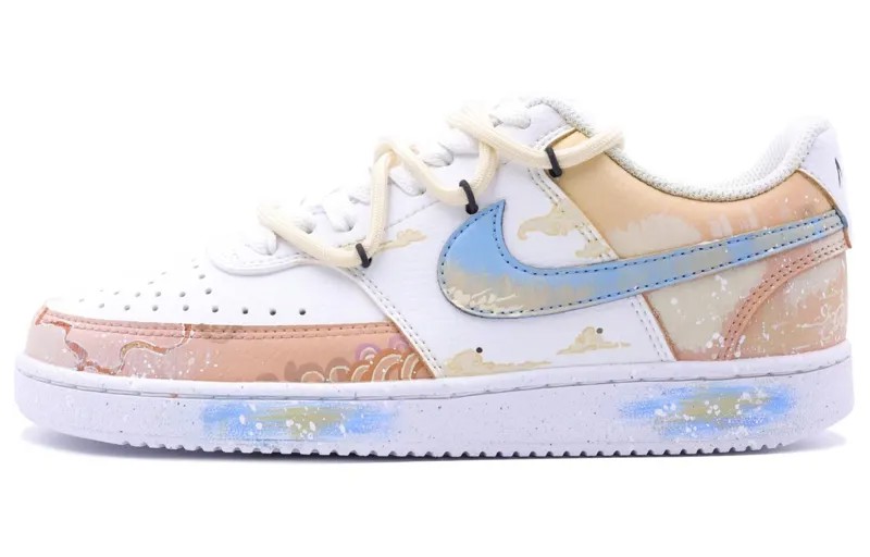 Кроссовки Nike Court Vision 1 Skateboarding Shoes Women's Low-top White/blue, золотой