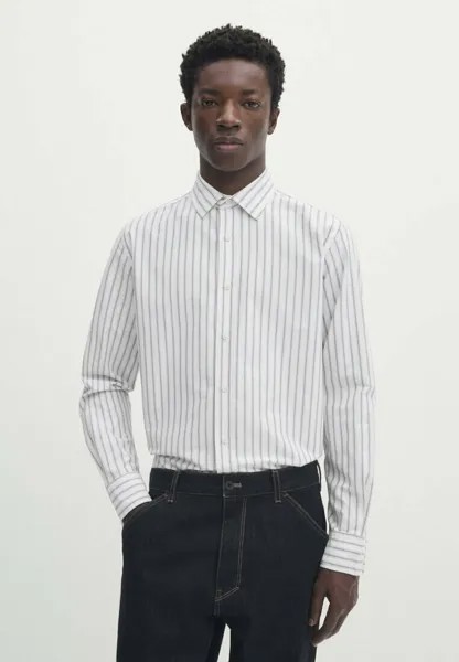 Классическая рубашка Regular Striped Oxford Massimo Dutti, белый