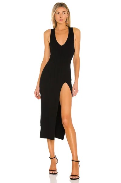 Платье Michael Costello x REVOLVE Variegated Rib Bodycon, черный