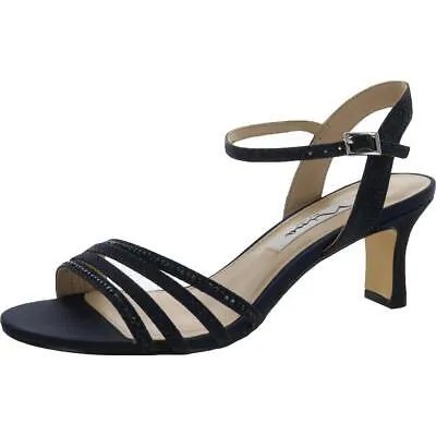 Nina Womens Navy Open Toe Singback Dress Sandals Shoes 7 Medium (B,M) BHFO 0518