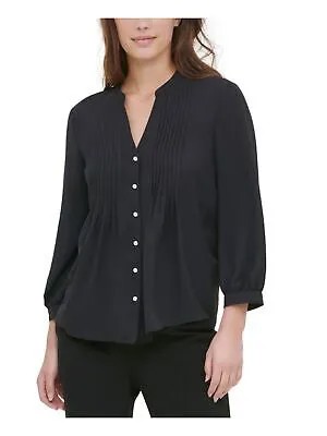 CALVIN KLEIN Женская черная блузка с рукавом 3/4 Размер: XS