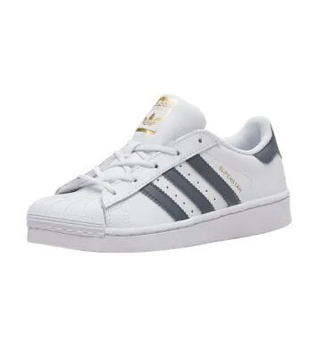 Детские кроссовки Adidas Superstar C Белый/Оникс/Золотой — 11