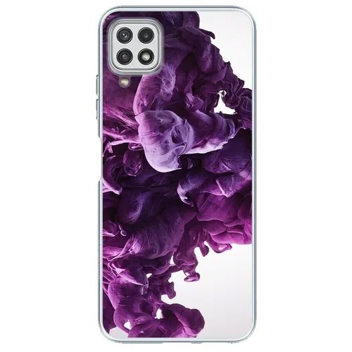 Силиконовый чехол с рисунком Черно-белый мрамор с золотом для Samsung Galaxy A12 / M12, Anycase PR0000662