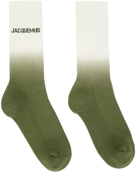 Бело-зеленые носки Les Classiques 'Les chaussettes Moisson' 39-42 Jacquemus