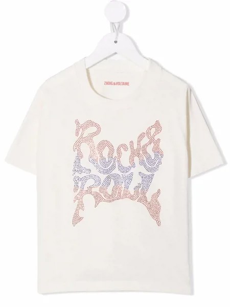 Zadig & Voltaire Kids футболка с декором Rock & Roll