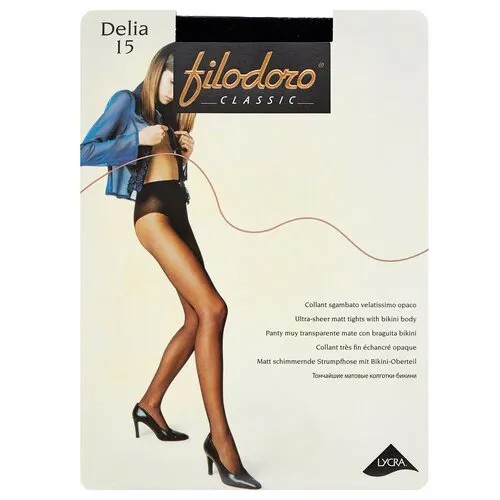 Колготки Filodoro Classic Delia, 15 den, размер 2, черный