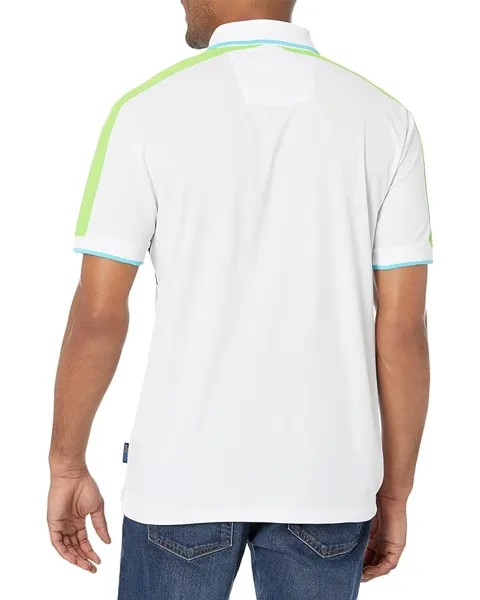 Поло Nautica Navtech Sustainably Crafted Classic Fit Chest-Stripe Polo, ярко-белый