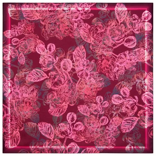 Платок Павловопосадская платочная мануфактура,80х80 см, розовый, фуксия