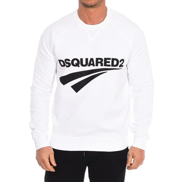 Мужская толстовка с длинным рукавом и круглым вырезом s74gu0451 s25030 Dsquared2, белый