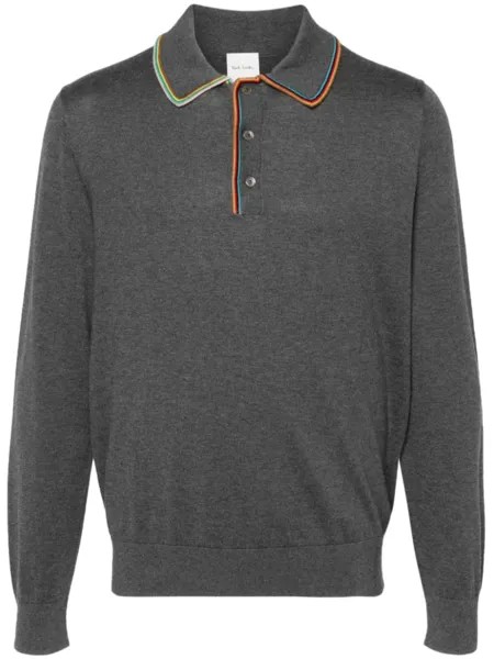 Paul Smith рубашка поло с отделкой в полоску, серый