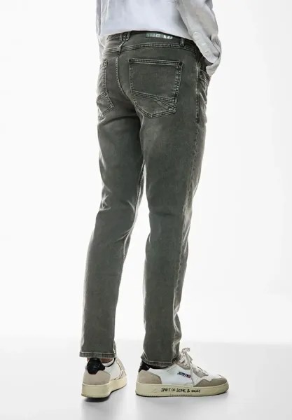 STREET ONE MEN Прямые джинсы, смесь мягких материалов, зеленый
