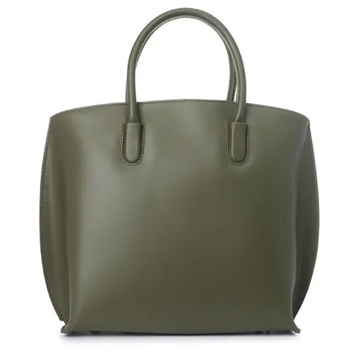 Сумка тоут diva's bag, фактура гладкая, зеленый