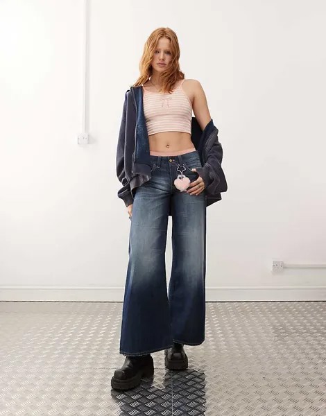 Темно-синие джинсы скинни со звездами и средней посадкой Cheap Monday Poser