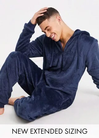 Темно-синий флисовый комбинезон ASOS DESIGN