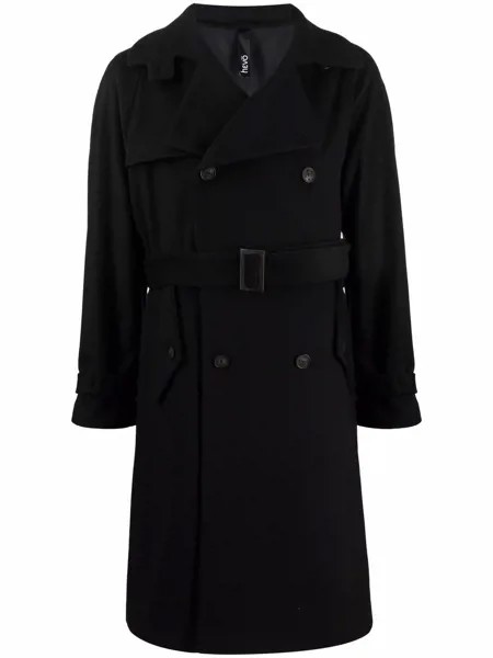 Hevo двубортное шерстяное пальто с поясом