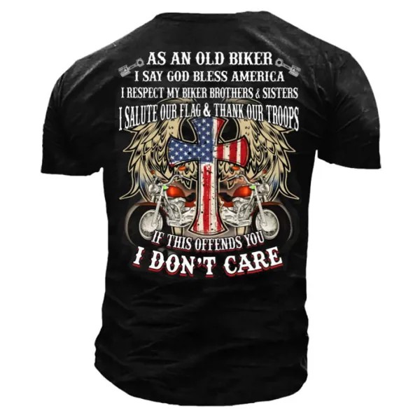Мужская футболка As An Old Biker I Say God Bless America
