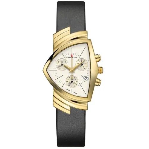 Наручные часы Hamilton Часы Hamilton Ventura Chrono Quartz H24422751, золотой