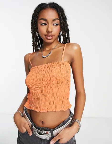 Оранжевый жилет со сборками ASOS DESIGN