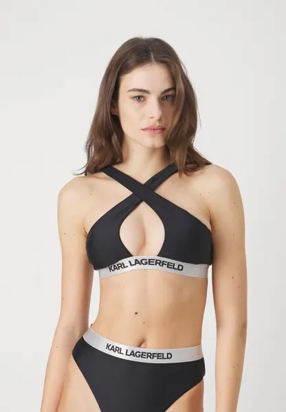 Верх бикини LOGO HALTER  KARL LAGERFELD, черный