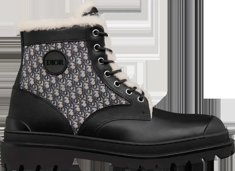 Ботинки Dior Explorer Ankle Boot Dior Oblique - Black Beige, черный