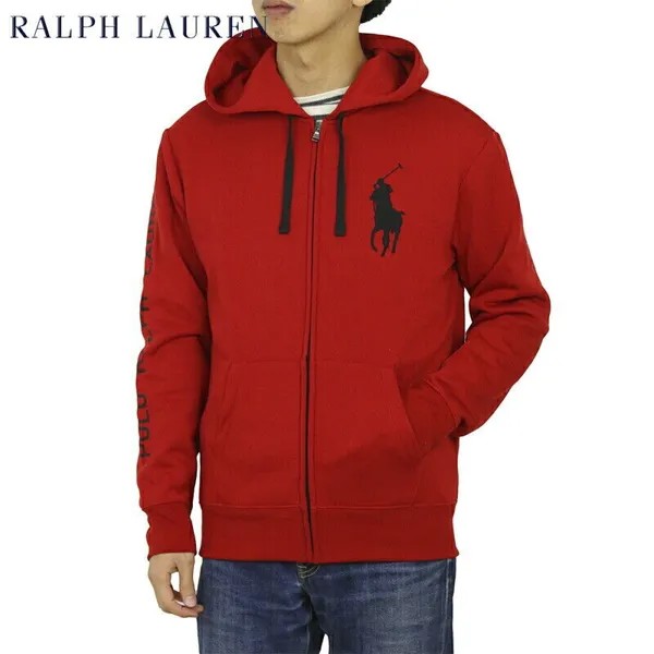 Толстовка с капюшоном на молнии Polo Ralph Lauren Big Pony - красный с черным пони