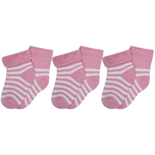 Носки RuSocks 3 пары, размер 12-14, розовый