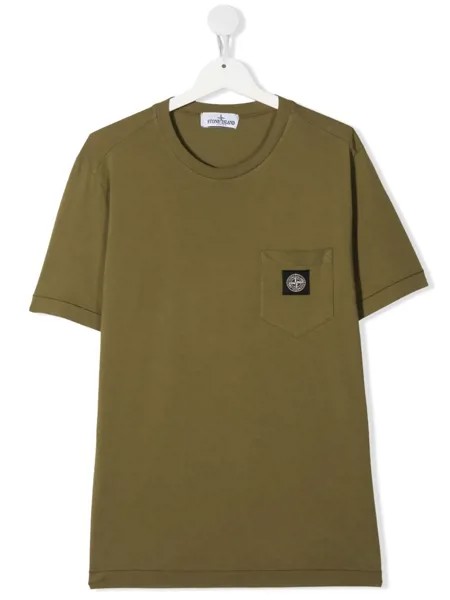 Stone Island Junior футболка с короткими рукавами и нашивкой-логотипом