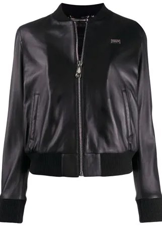 Philipp Plein куртка-бомбер с металлическим логотипом