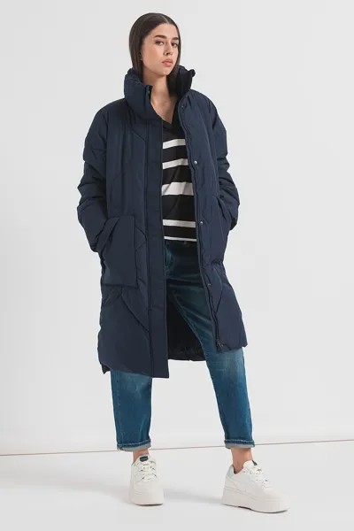 Длинная зимняя куртка с высоким воротником Esprit, синий