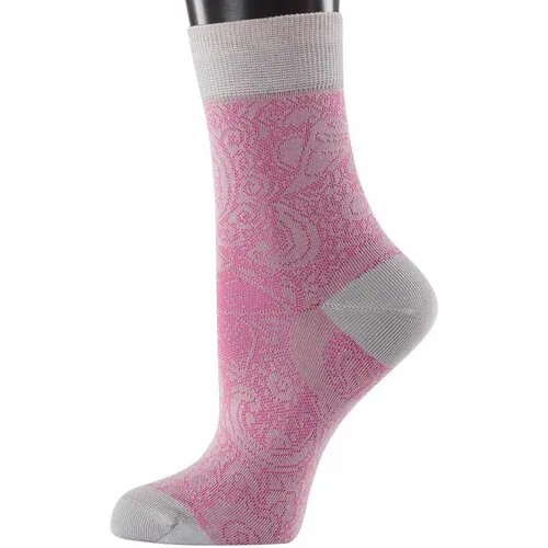 Носки Collonil, размер 25(39-41), серый, розовый