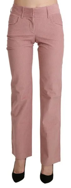 Брюки ERMANNO SCERVINO Хлопковые розовые прямые брюки со средней талией IT40/US6/S $700