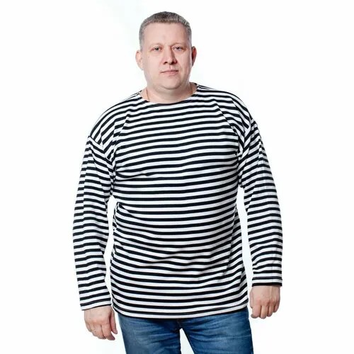 Лонгслив БЕРТА, размер 52-54, , белый, черный