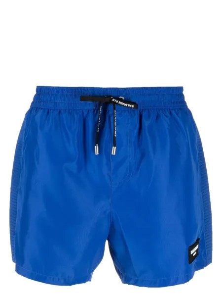Balmain спортивные шорты с нашивкой-логотипом, синий