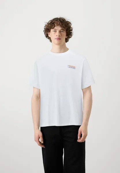 Футболки с принтом JORKATANA TEE CREW NECK UNISEX Jack & Jones, белый