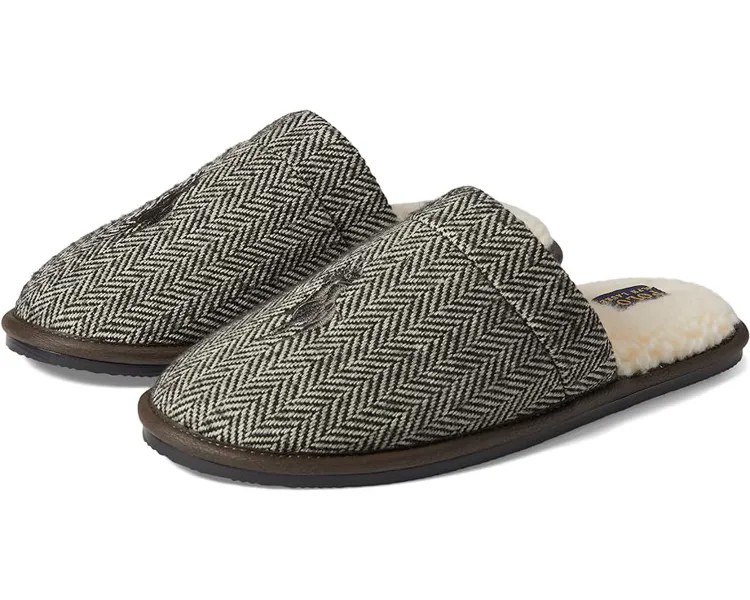 Шлепанцы Polo Ralph Lauren Irving Wool Scuff Slipper, черный/белый