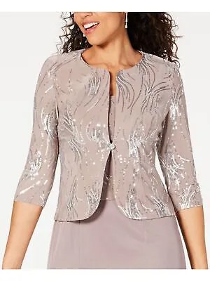 ALEX EVENINGS Женское Серое Болеро с Открытой Спереди и Рукавом 3/4 Petites 16P
