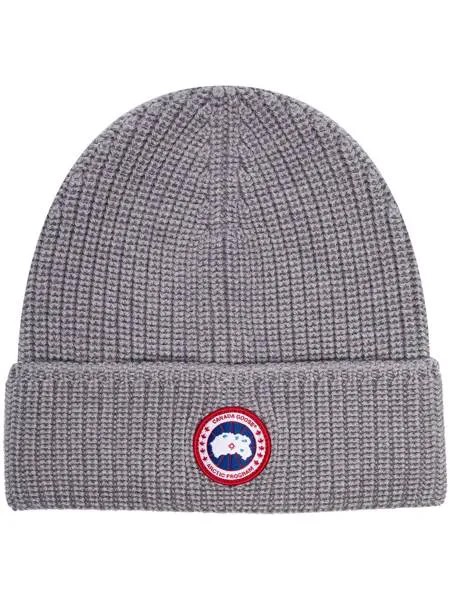 Canada Goose шерстяная шапка бини с нашивкой-логотипом