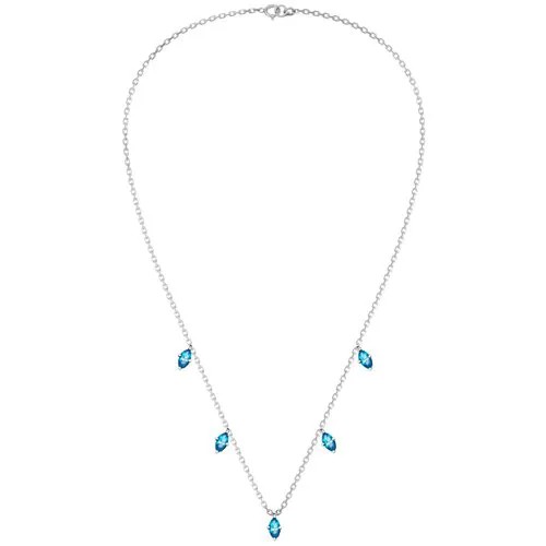 Колье Thirty J, серебро, 925 проба, фианит, длина 40 см.