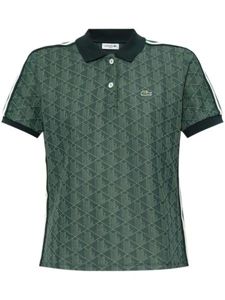 Lacoste рубашка поло с жаккардовой монограммой, зеленый