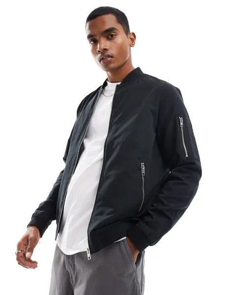 Jack & Jones Essentials — Черный бомбер