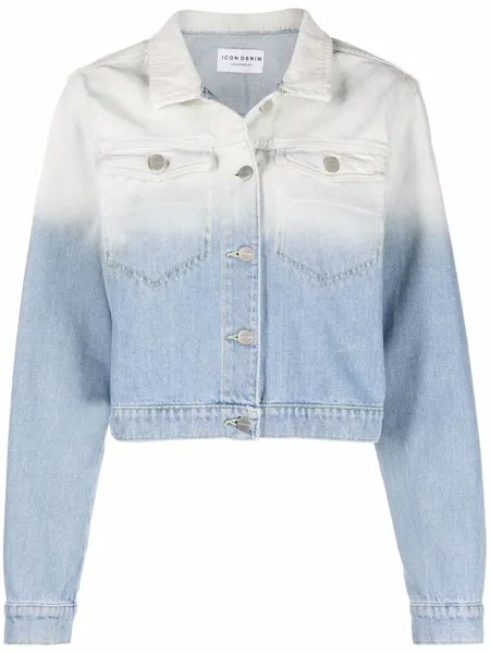 ICON DENIM укороченная джинсовая куртка с эффектом омбре