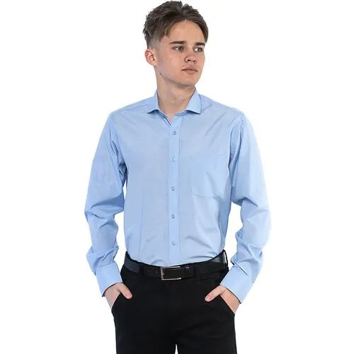 Рубашка Imperator, размер 46 RU/40 ворот/164-172, голубой