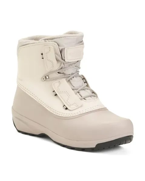 Кожаные водонепроницаемые короткие зимние ботинки Shellista 4 The North Face, цвет Gardenia White/Silver Grey